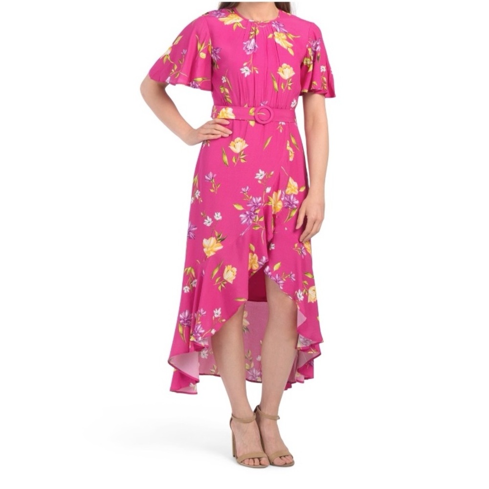 Women’s French Connection Floral Cascade Hem Dress